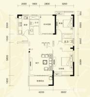 仙桃·福星城2室2厅2卫118.1㎡户型图