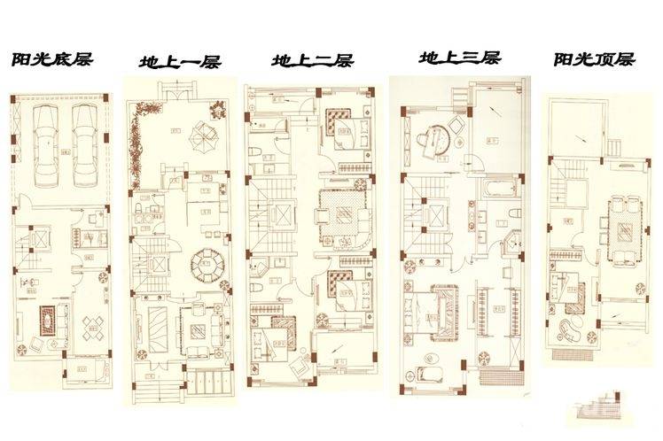 当代春风湖上别墅-联排320㎡户型图