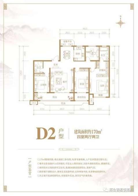 银基悦榕府4室2厅2卫170㎡户型图