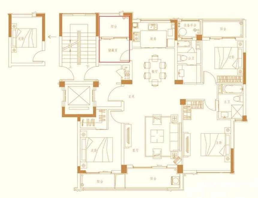 太平鸟西湖家园3室2厅2卫134.7㎡户型图