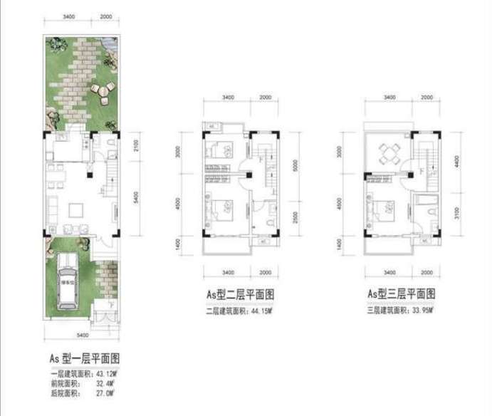 鸿信大宅门3室2厅3卫121.2㎡户型图