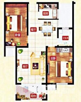 锦丰园2室2厅1卫93.9㎡户型图