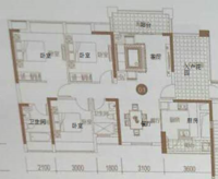 珠水豪庭3室2厅2卫121㎡户型图