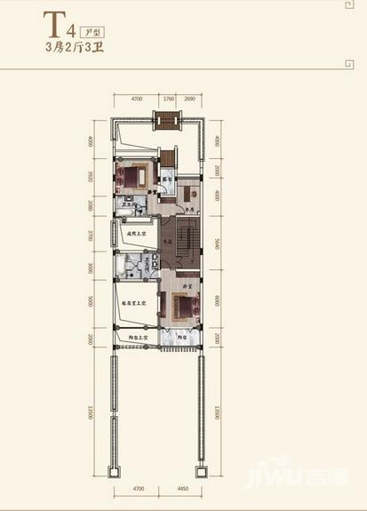 中海汤泉3室2厅3卫户型图