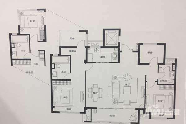 雅居乐兰亭公馆4室2厅2卫141㎡户型图