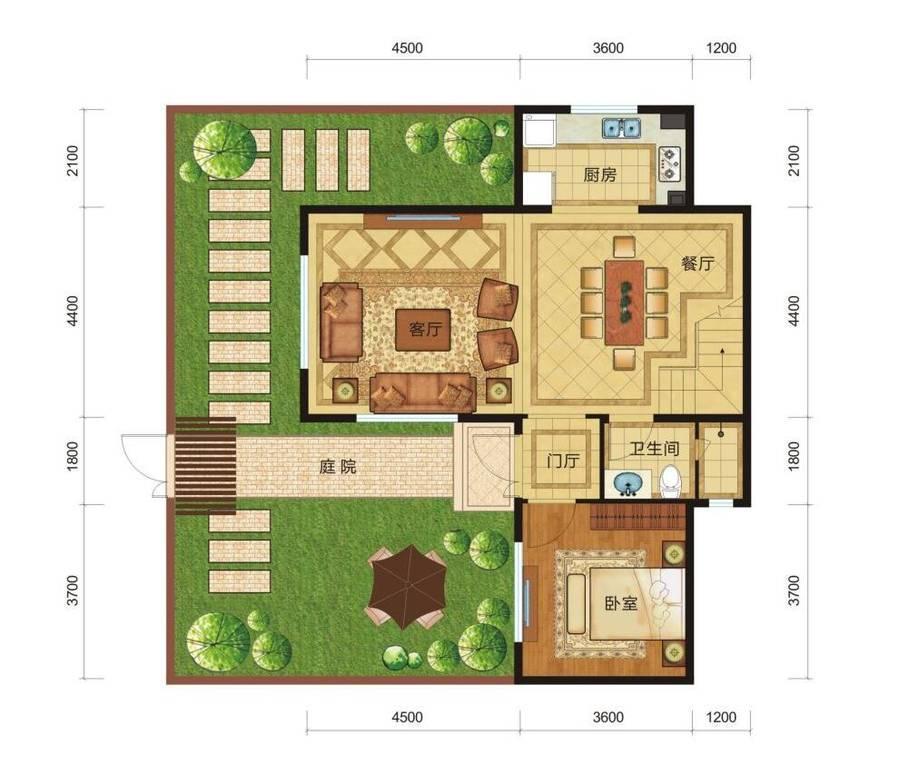 小院南山别墅-联排154㎡户型图