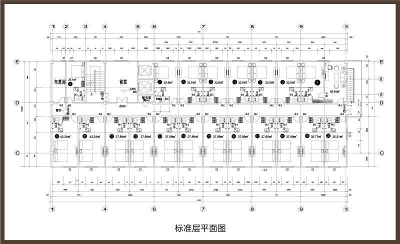 喆啡公寓1室1厅1卫37㎡户型图