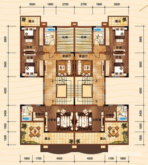 鸿景紫园别墅5室2厅4卫275.6㎡户型图