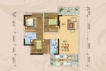 (售完)雍晟岭南雅苑3房户型户型图