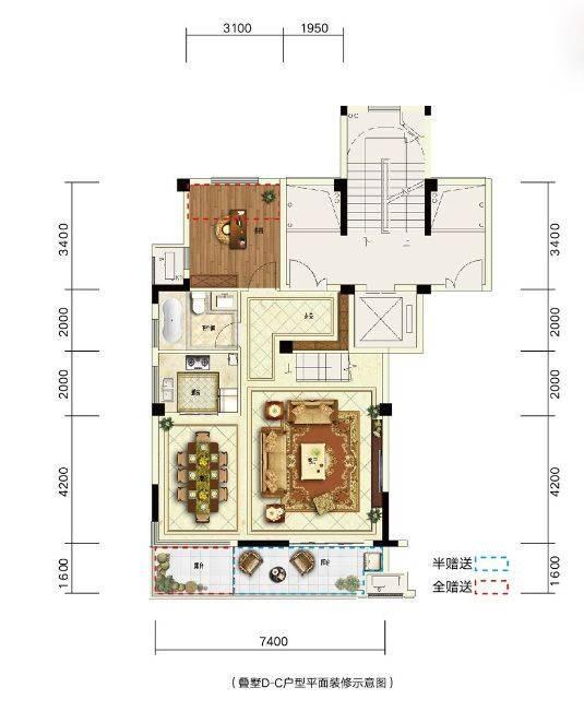 正黄金域合院别墅-0168㎡户型图