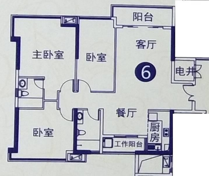 金沙咀国际广场3室2厅2卫133㎡户型图