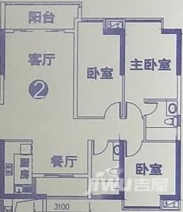 金沙咀国际广场3室2厅2卫119.6㎡户型图