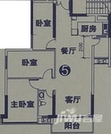 金沙咀国际广场3室2厅1卫106.4㎡户型图