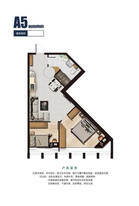 正誉国际金融中心2室2厅1卫户型图