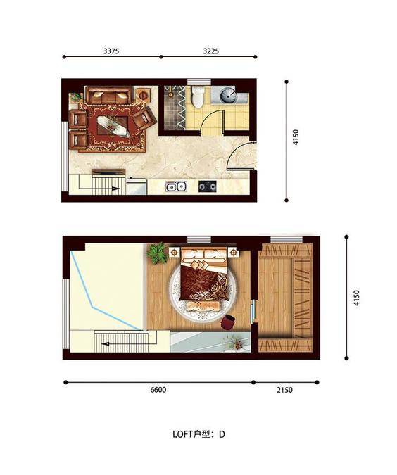 香溪名汇1室1厅1卫40.7㎡户型图