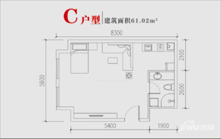 名都和景普通住宅61㎡户型图