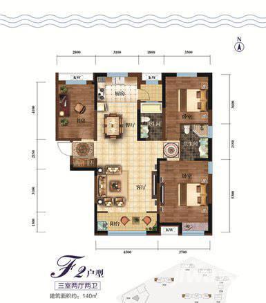 中建长清湖3室2厅2卫140㎡户型图