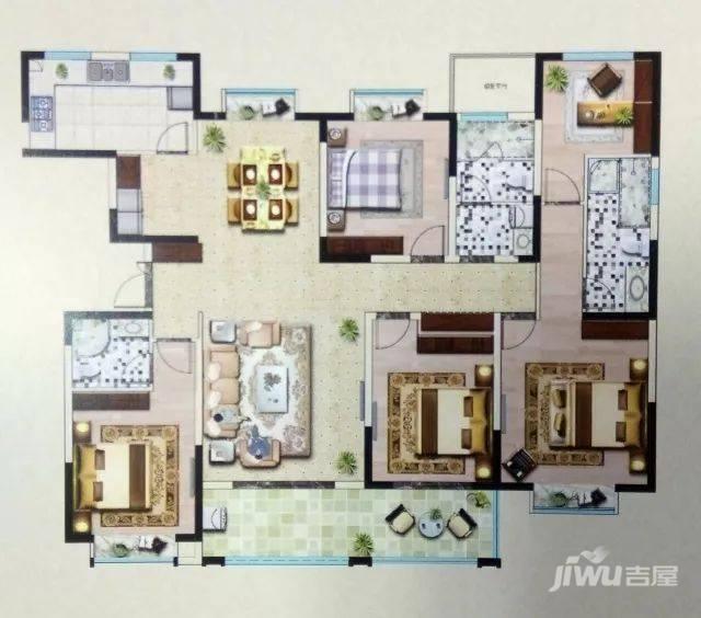 康辉牡丹园5室2厅2卫195㎡户型图