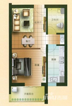 明珠SOHO公馆1室1厅1卫49㎡户型图