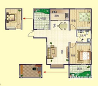 源恒现代城2室2厅1卫户型图