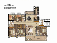 碧桂园德瑞天悦府5室2厅3卫户型图