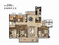 碧桂园德瑞天悦府5室2厅3卫户型图