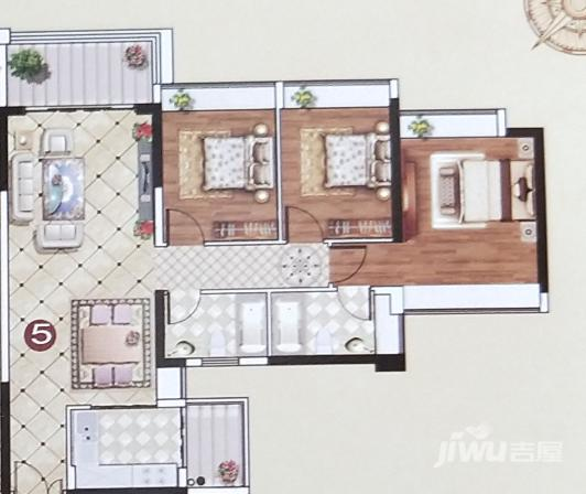 君御海城3室2厅2卫13.7㎡户型图