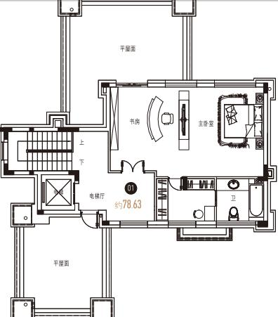 信荣海逸半岛别墅2室0厅2卫78.6㎡户型图