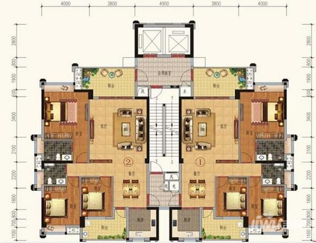 锦绣一品3室2厅2卫180㎡户型图