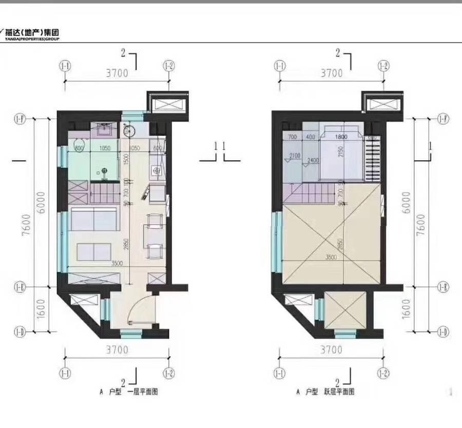 甜城三九街区1室1厅1卫40㎡户型图