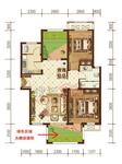 中国中铁诺德名城3室2厅1卫101㎡户型图