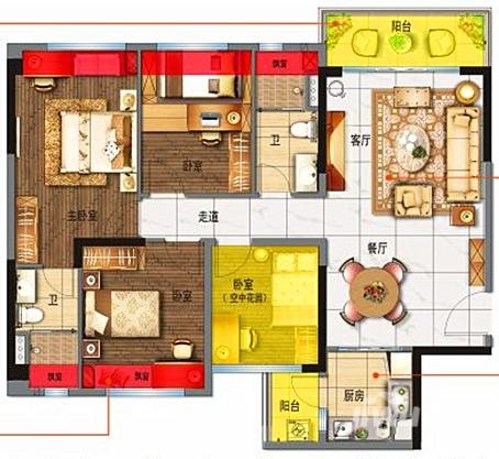 碧桂园智慧家4室2厅2卫114㎡户型图