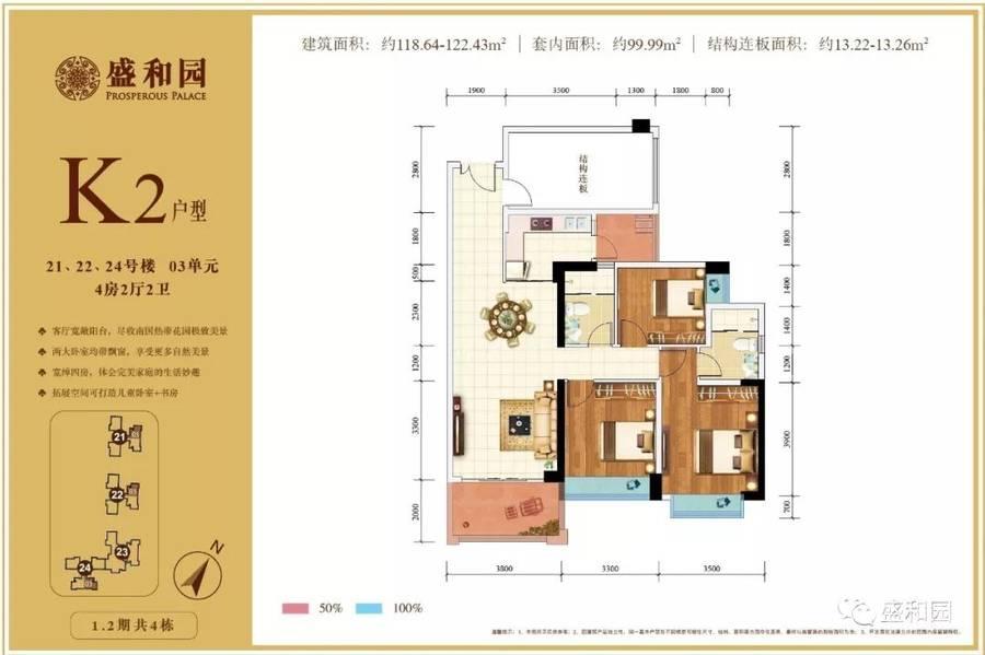 盛和园1.2期户型华丽面世